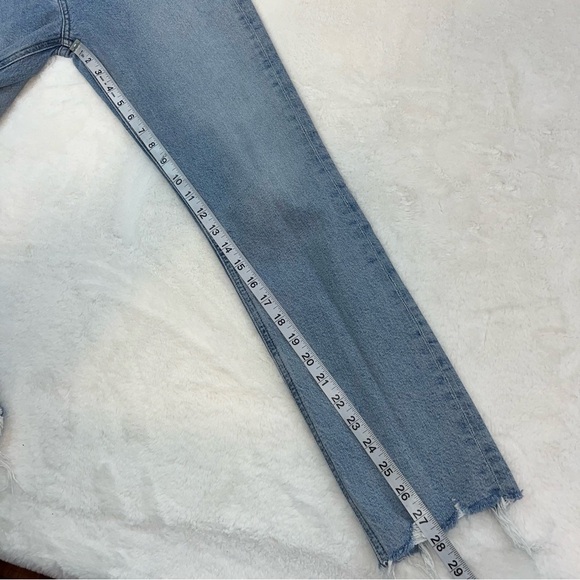 Agolde Merrel Straight Ankle Jeans Womans Size 24 Medium Wash Raw Hem - Picture 11 of 11